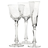 Monogrammed crystal glassware water wine glass champagne flute