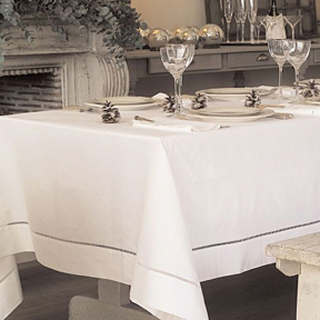 Libeco Home Venise Belgian Linen Solid Hemstitched Napkins Placemats Tablecloths Runners | Gracious Style