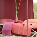 Libeco Vernazza Linen Bedding Magenta Paprika Stripe | Gracious Style