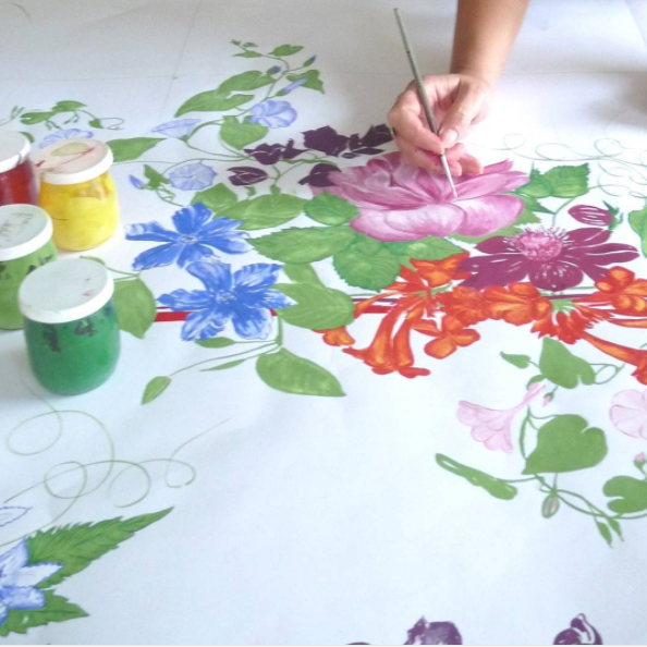 Artists creating a new design for spring