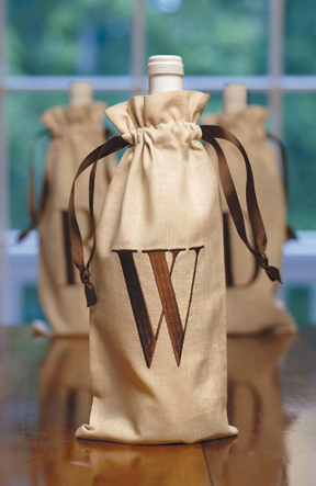 Block Monogram Wine Bags