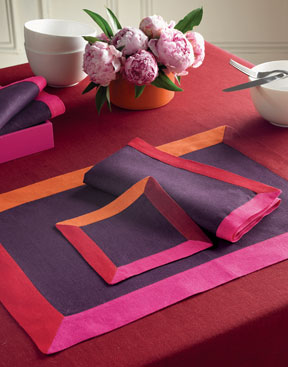 Festival Colorblock Linen Napkins and Placemats