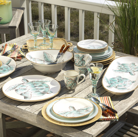 Jute Dinnerware and Sea Turtle Dinnerware from Vietri