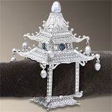 Pagoda Platinum Napkin Rings