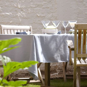 Rectangular tablecloth on rectangular table