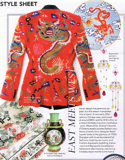 Raynaud Dragon Dinnerware in Elle Decor